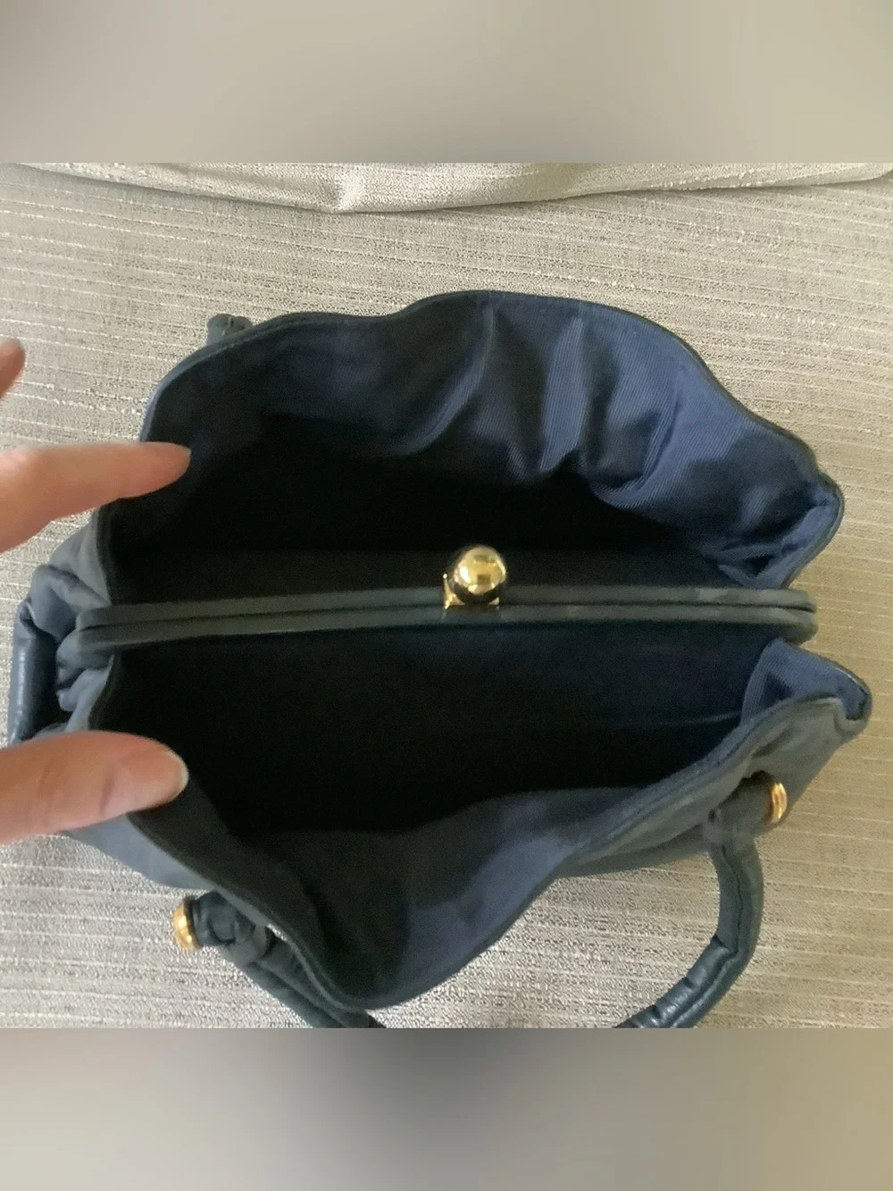 Vintage Etra Classic Black Leather Top-Handle Bag - Genuine Leather